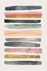 An abstract watercolor aesthetic painting of some stripes