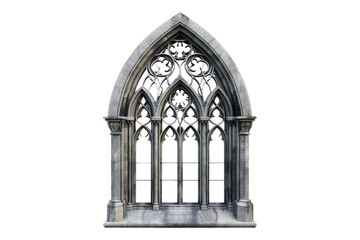 Gothic window isolated on transparent background