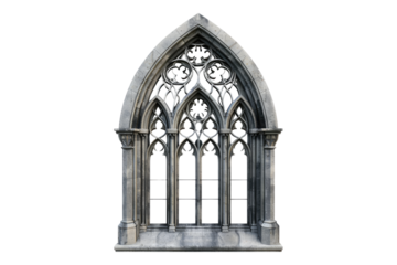 Gothic window isolated on transparent background