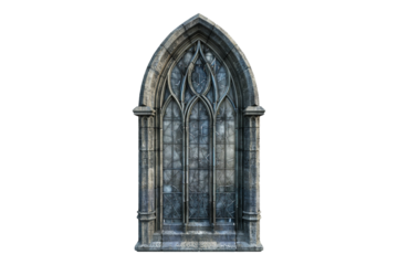 Gothic window isolated on transparent background