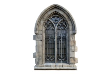Gothic window isolated on transparent background