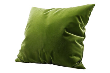 Green pillow isolated on transparent background