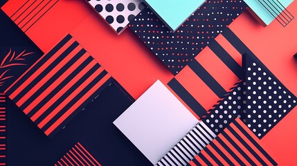 Obraz premium Bold and modern background featuring geometric patterns and a striking color palette, ideal for mockup displays