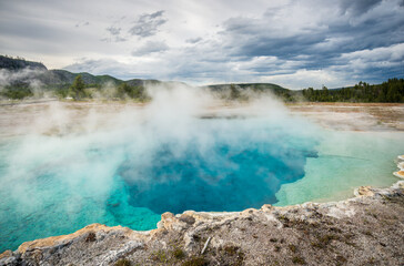 Sapphire Pool in Biscuit Basin, Yellowstone National Park, Wyoming