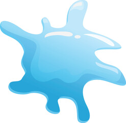 Cartoon illustration of blue water splashing down