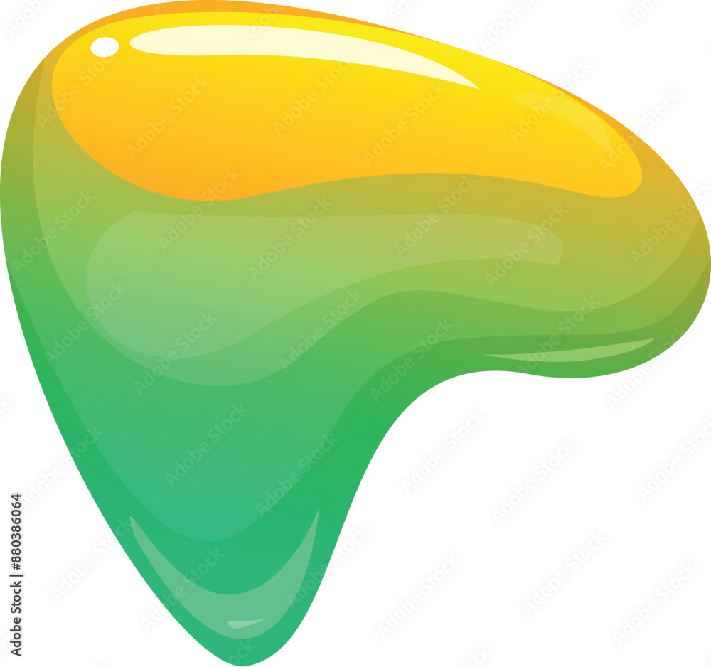 Poster green and yellow gradient blob is flowing downward