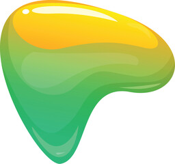 Green and yellow gradient blob is flowing downward