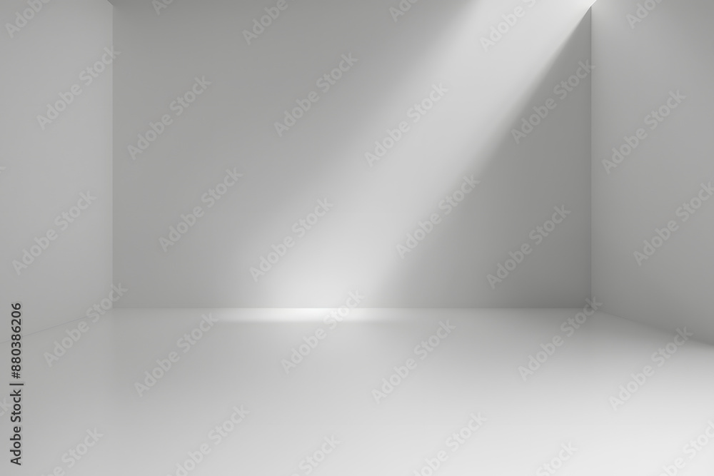 Poster abstract empty white and gray gradient soft light background of studio room for art work design.