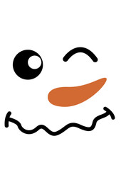 Little Snowman | Winking Snowman | Cute Snowman | Christmas Decor | Christmas | Snowman Face | Winter Holiday | Snowman Ornament | Original Illustration | Vector and Clipart | Cutfile and Stencil