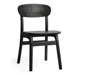 Modern Black Wooden Chair Isolated on White