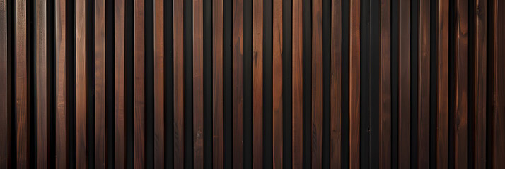 Obraz premium A mahogany dark wood vertical slat wall covering provides a rich and elegant backdrop