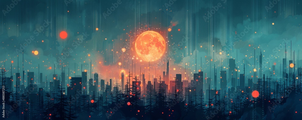 Poster a pixel art rendition of a minimalist composition of lines and shapes, conveying pixelated elegance 