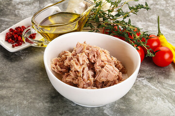 Canned tuna fillet for salad
