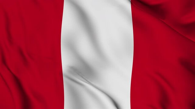 Peru flag animation seamless loop. 4K 