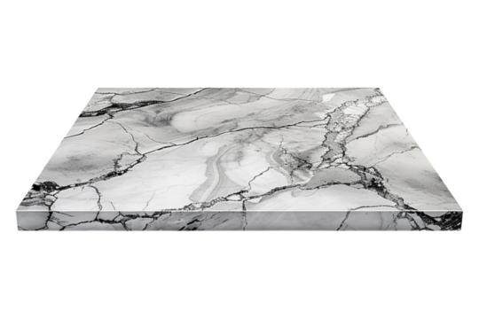 Marble stone table top isolated on transparent background