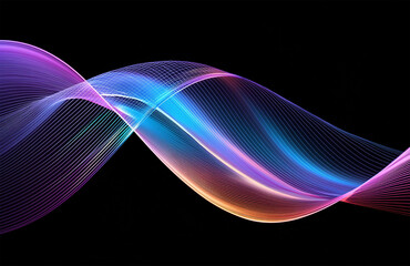 Dynamic abstract wave with gradient colors and digital texture for modern design.