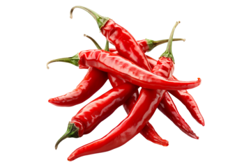 Red Cayenne chili pepper isolated on a white background.