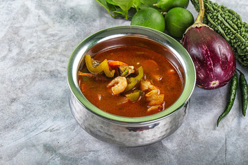 Spicy and Sour Soup with Prawns