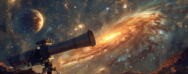 A telescope peering into the depths of space, revealing galaxies and stars that are billions of years old.