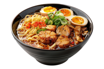 Noodle bowl isolated on transparent background