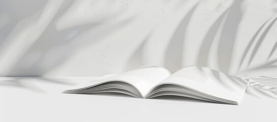 Open Book with Palm Leaf Shadows