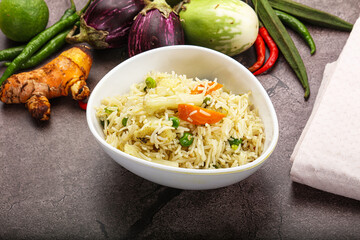 Indian vegetarian pilao basmati rice