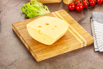 Gourmet Maasdam cheese with hole