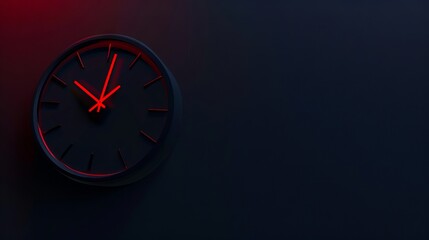 A clock on a dark wall.