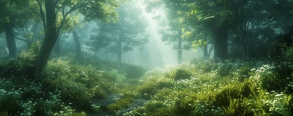 Obraz premium Mystical Forest Glade, 4K hyperrealistic photo