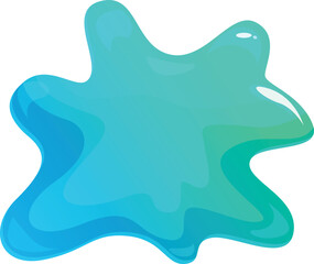 Blue slime blob is splashing, making an abstract organic shape