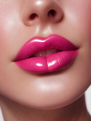 Fototapeta premium Glossy pink lip