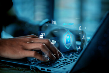 cyber security concept, Login, User, identification information security and encryption, secure...
