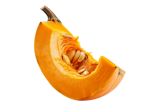 Sliced pumpkin isolated on transparent background