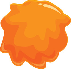 Bright orange sweet caramel sauce is dripping