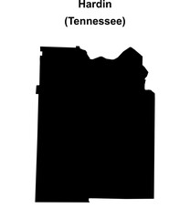 Hardin County (Tennessee) blank outline map