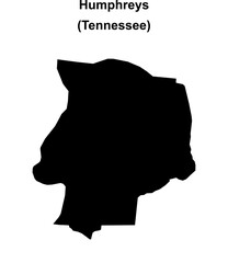 Humphreys County (Tennessee) blank outline map