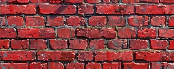 Red brick wall texture with mortar lines, 4K hyperrealistic photo