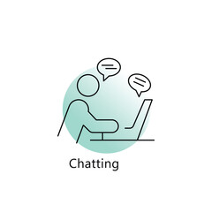 Chatting Icon: Chat Icon, Message Icon, Chat Bubble Icon, Chatting Vector with editable stroke.