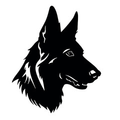 Belgian Shepherd Silhouette isolated on white background. Vector illustration