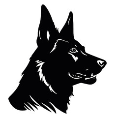 Belgian Shepherd Silhouette isolated on white background. Vector illustration