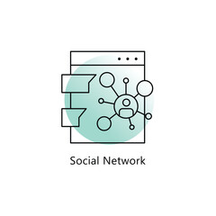 Social Network Icon: Social Media Network Icon, Social Networking Icon, Social Network Vector, Social Network Symbol with editable stroke.