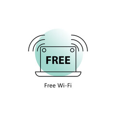 Free WiFi Icon: WiFi Icon, Wireless Internet Icon, Free Internet Icon, WiFi Vector with editable stroke.