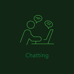 Chatting Icon: Chat Icon, Message Icon, Chat Bubble Icon, Chatting Vector with editable stroke.