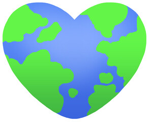 Cartoon Heart Shape Earth Clip Art Transparent Background For Earth Day