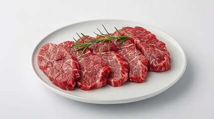 Raw beef steak isolated on white background