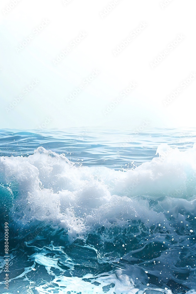 Wall mural plain bright water ocean wave background generative ai