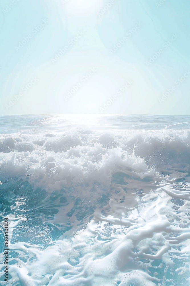 Wall mural plain bright water ocean wave background generative ai