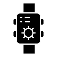 Vector Icon smartwatch, cloud, forecast, measure, temperature