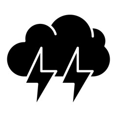 Vector Icon Cloud, flash, weather, rain, snow
