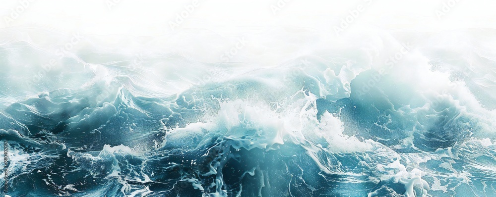 Wall mural plain bright water ocean wave background generative ai